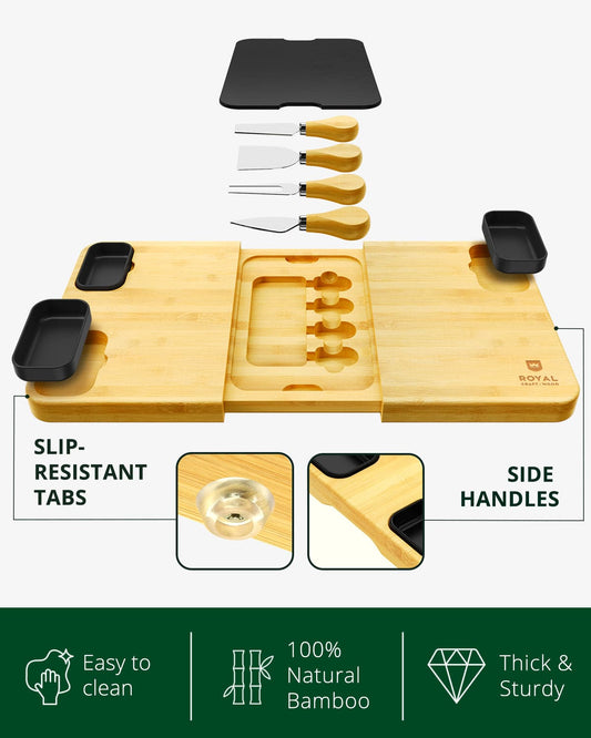 Cheese Board Set with Slate Plate, front view