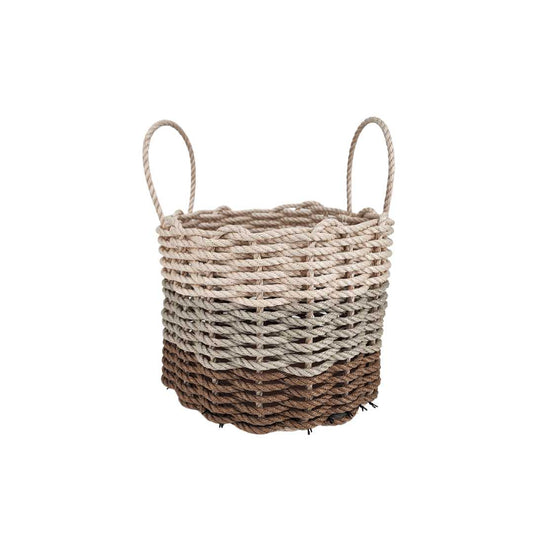 Handwoven Rope Basket – Brown & Tan Ombre, lifestyle photo
