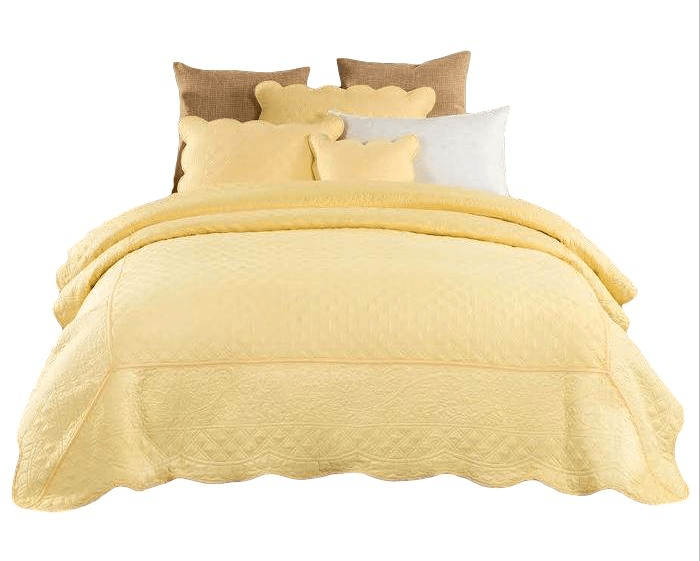 Buttercup Diamond-Stitched Matelasse Quilt Set, texture detail