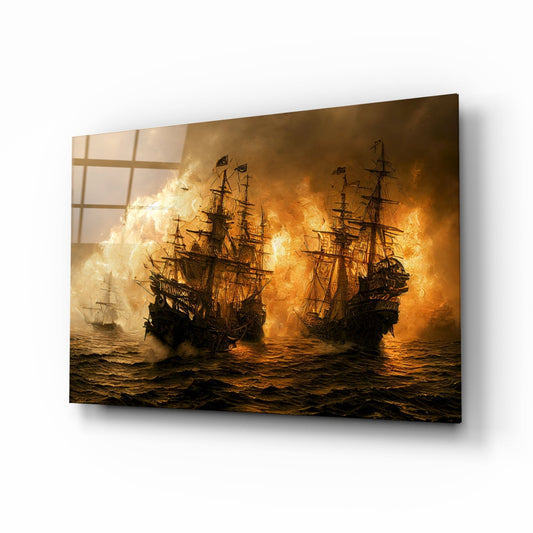 Red Storm Glass Wall Art, lifestyle photo
