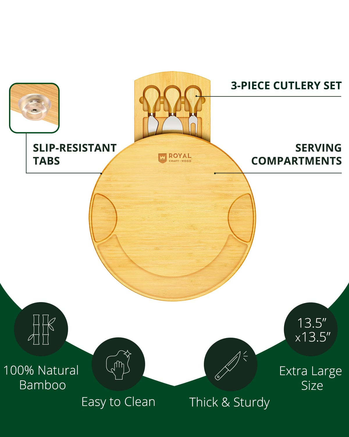 Cheese Board, Round, front view
