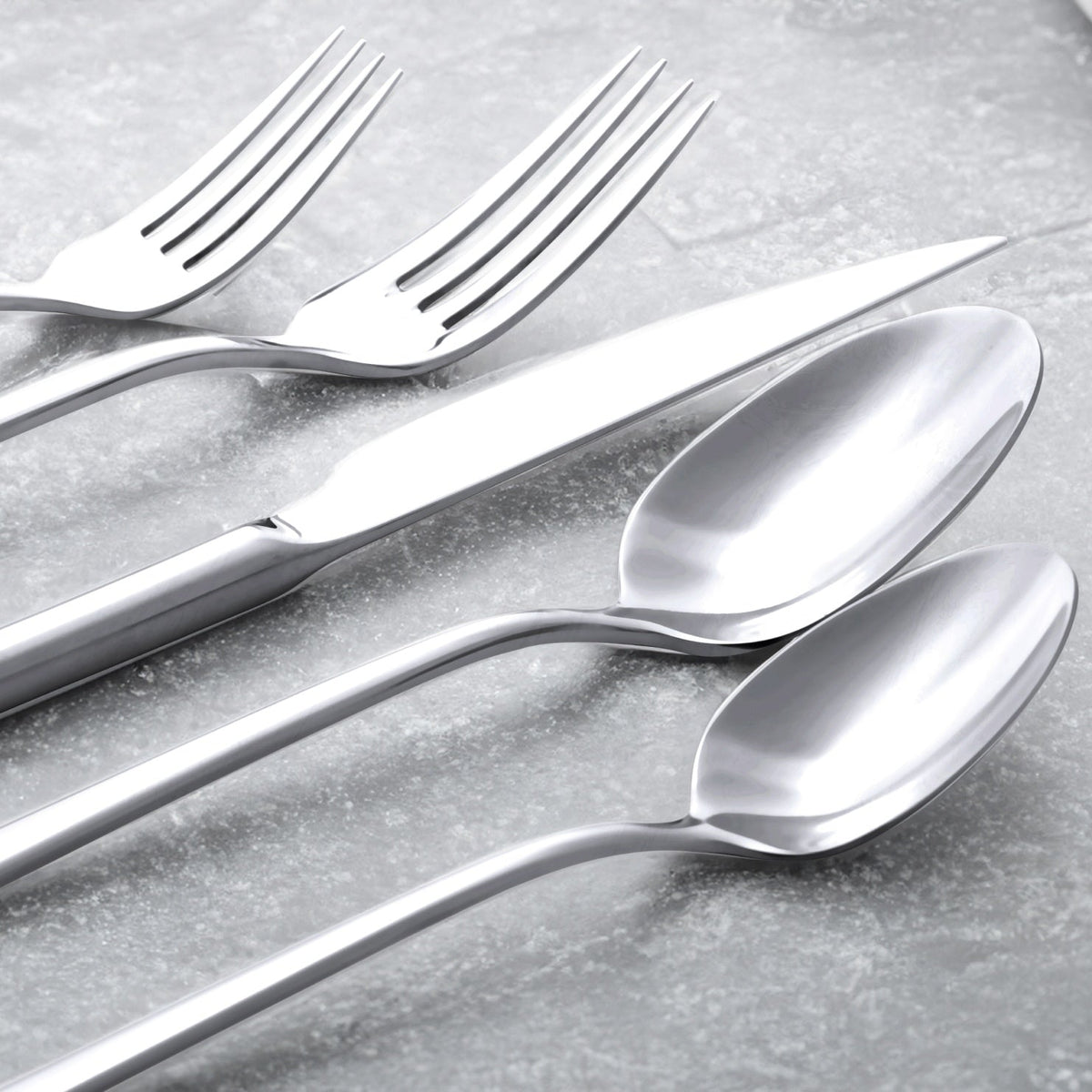 Emilia Mirror 20-Piece Flatware Set, alternate angle