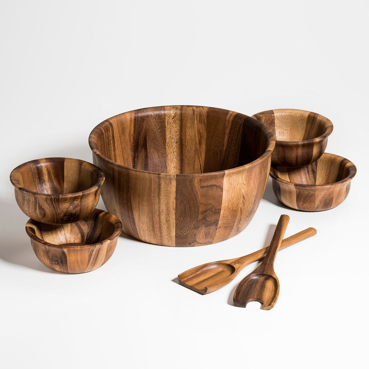 Extra Large Salad Bowl with Servers, front view