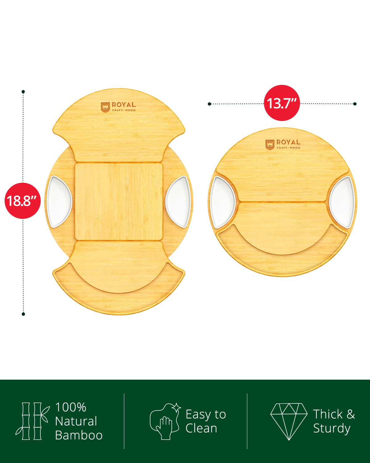 Cheese Board Set, Round — with Serving Utensils, detail view