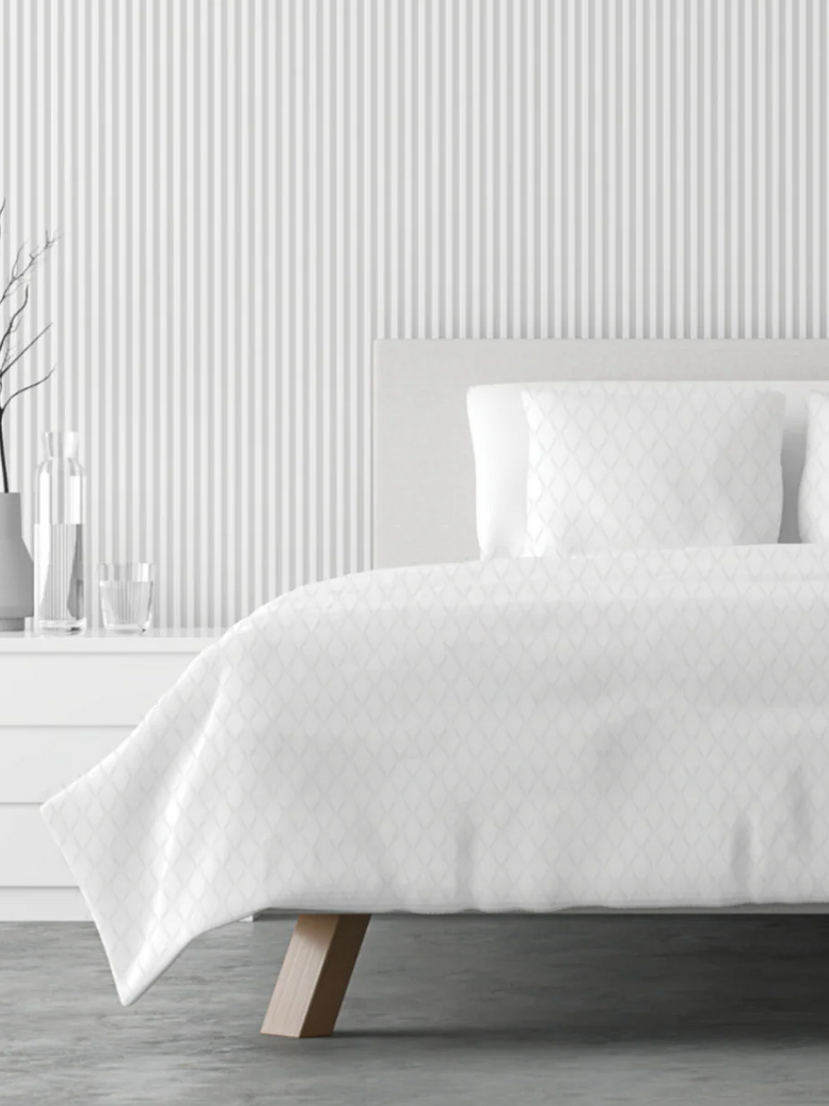 Temperature-Regulating Cotton Percale Sheets Set, in use