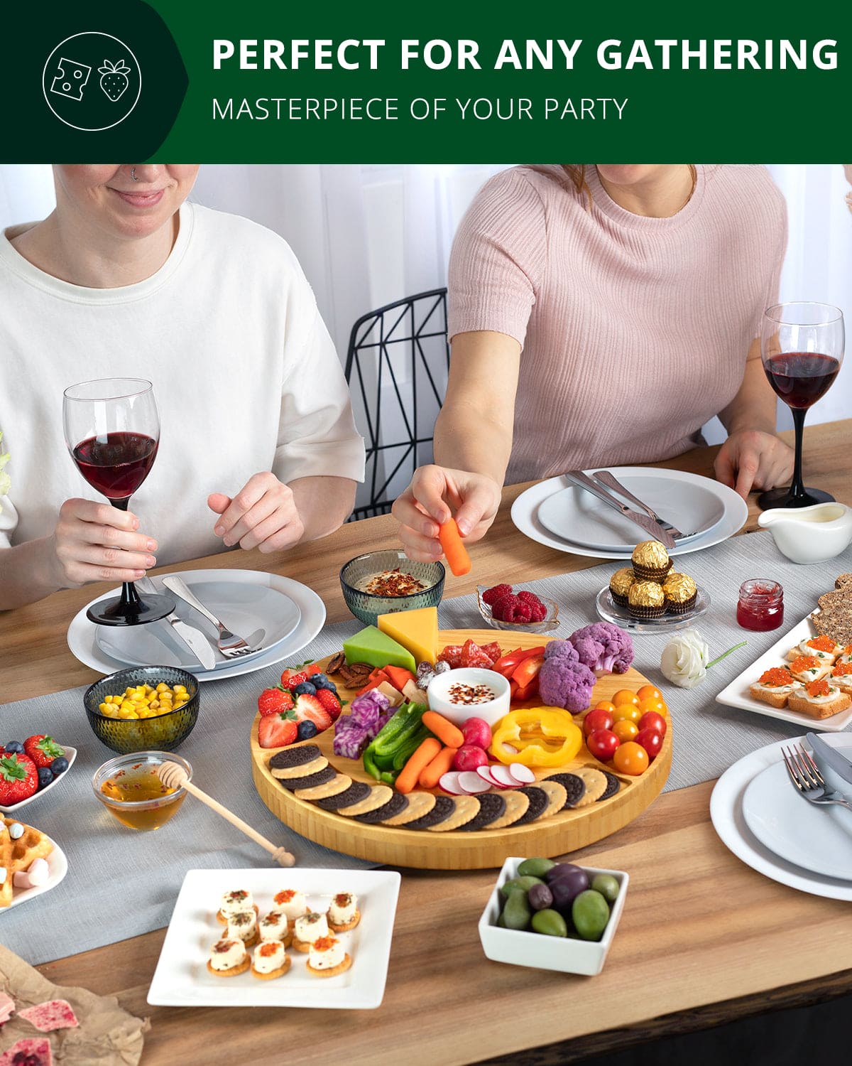 Cheese Board, Round, in use