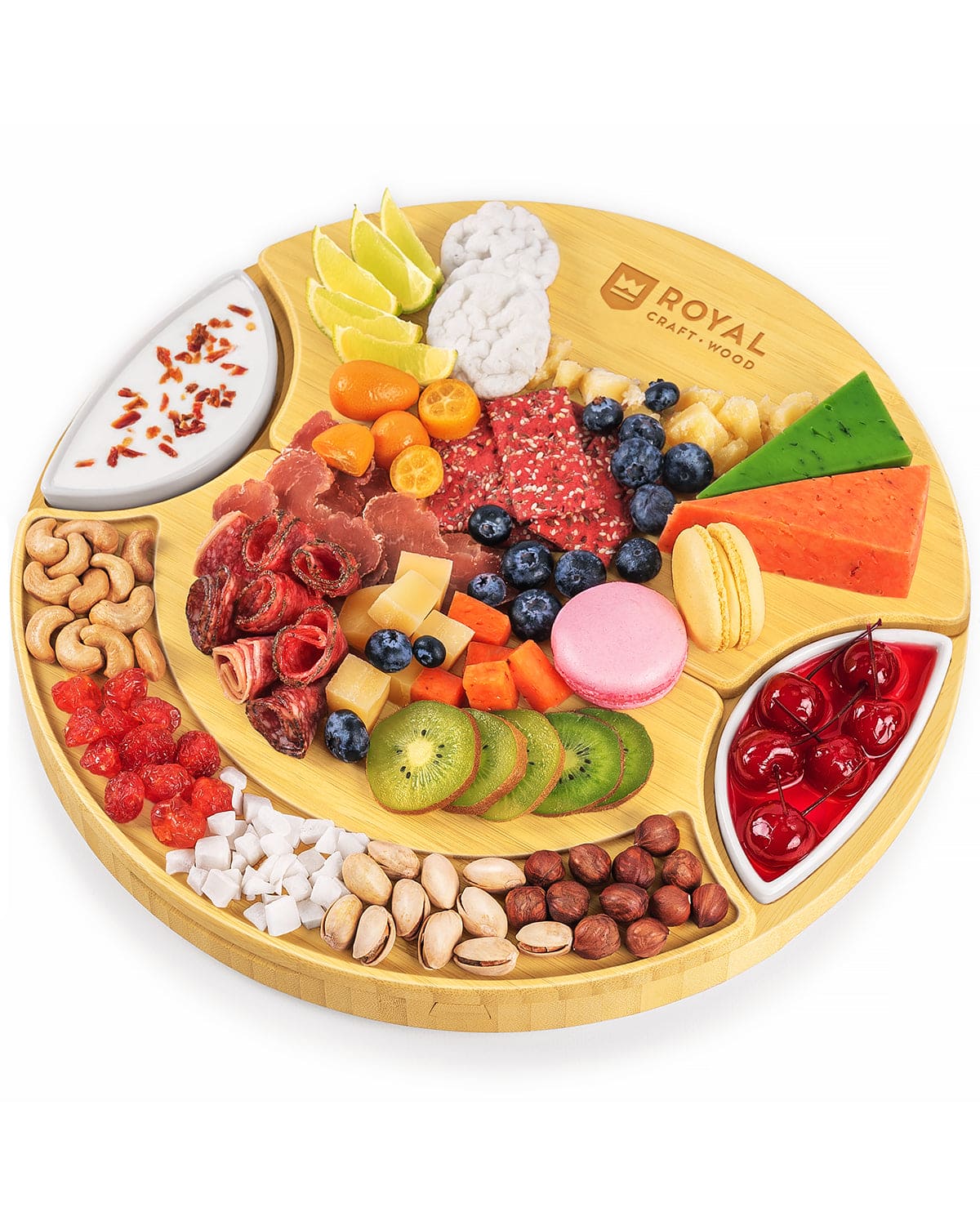 Cheese Board Set, Round — with Serving Utensils, texture detail