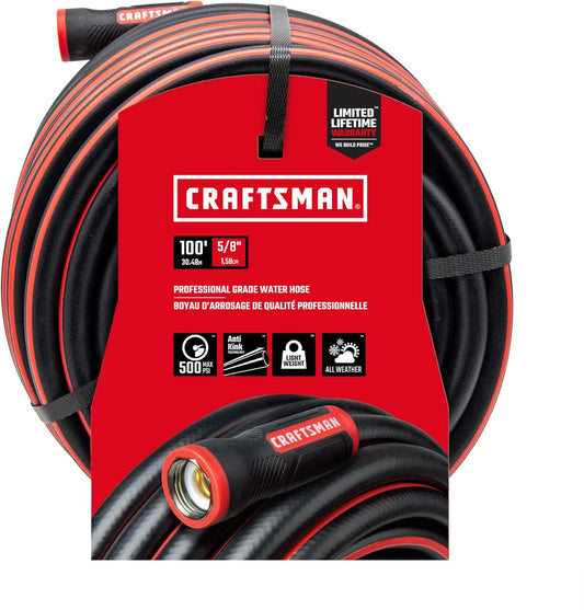 CRAFTSMAN Heavy-Duty Garden Hose, 100 ft, front view