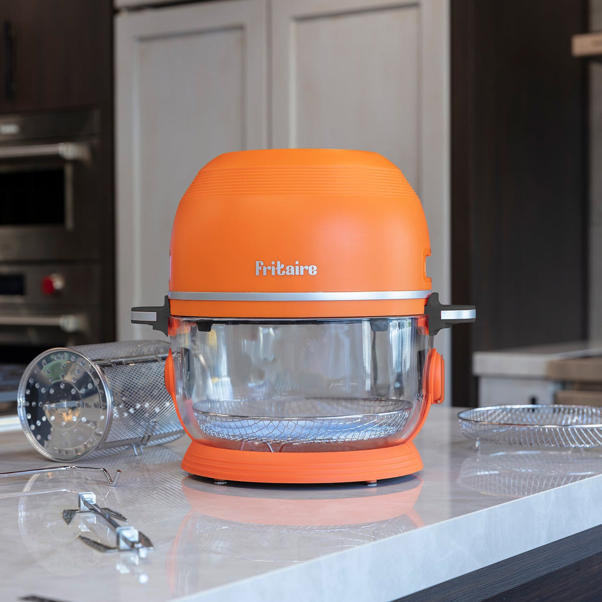 Fritaire Self-Cleaning Non-Toxic Air Fryer – Orange, detail view