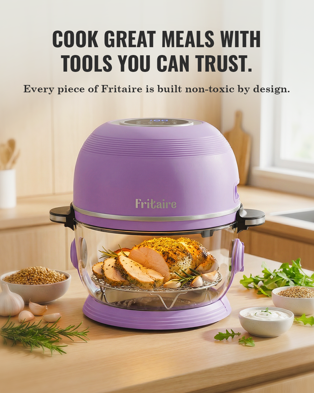Fritaire Self-Cleaning Non-Toxic Air Fryer – Orange
