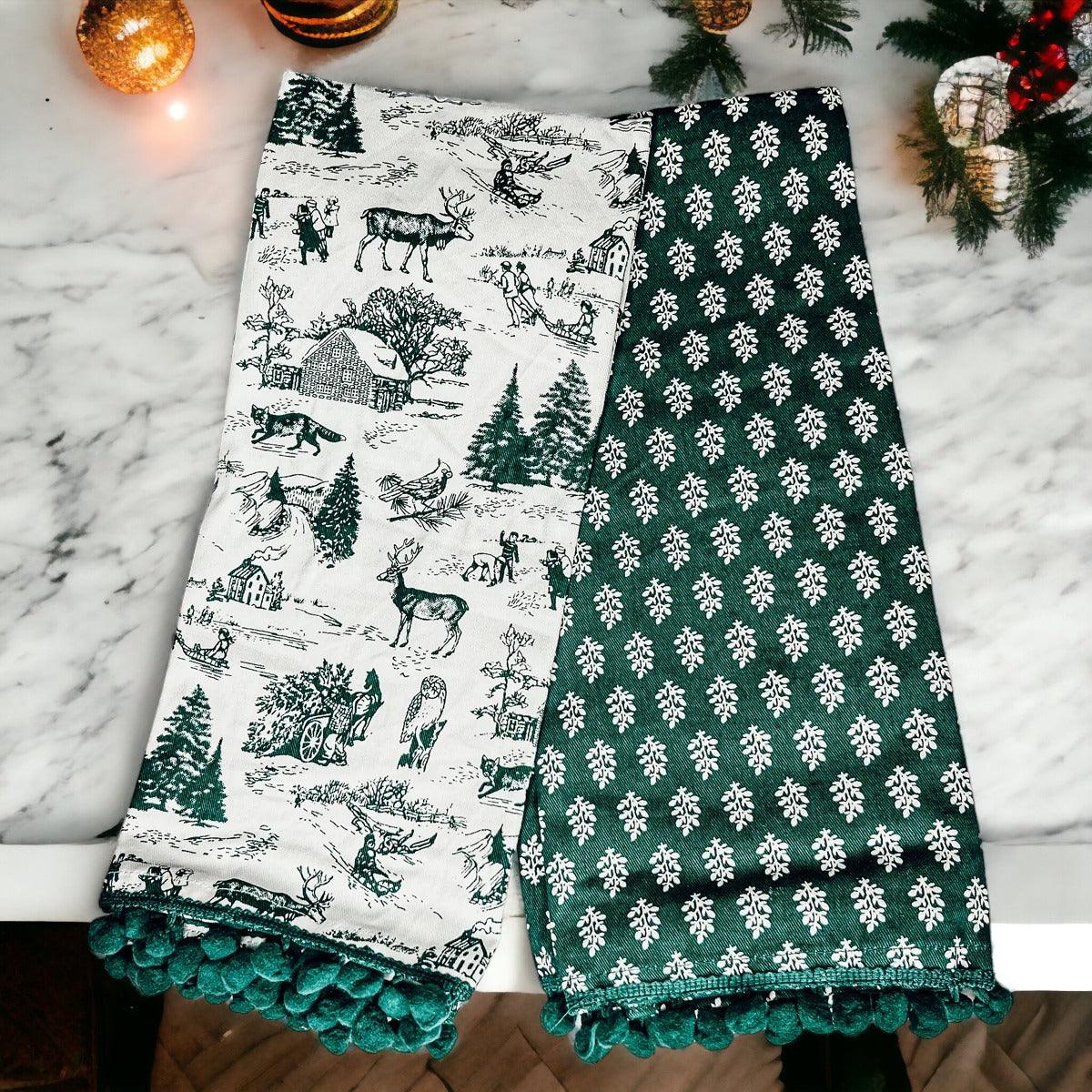 Forest Green Tea Towels, alternate angle