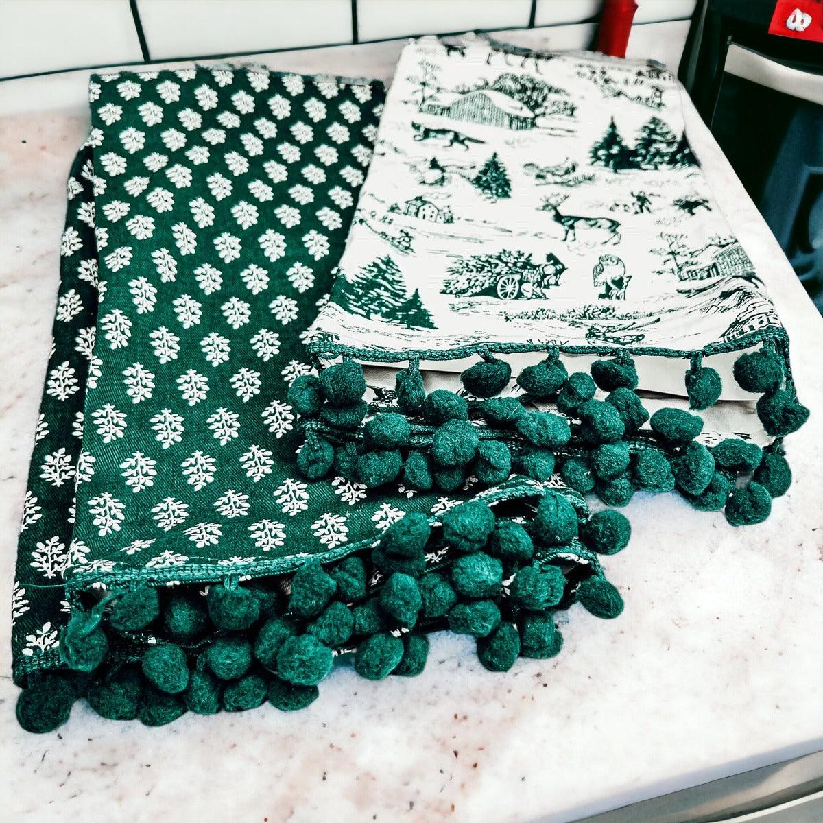 Forest Green Tea Towels, lifestyle photo