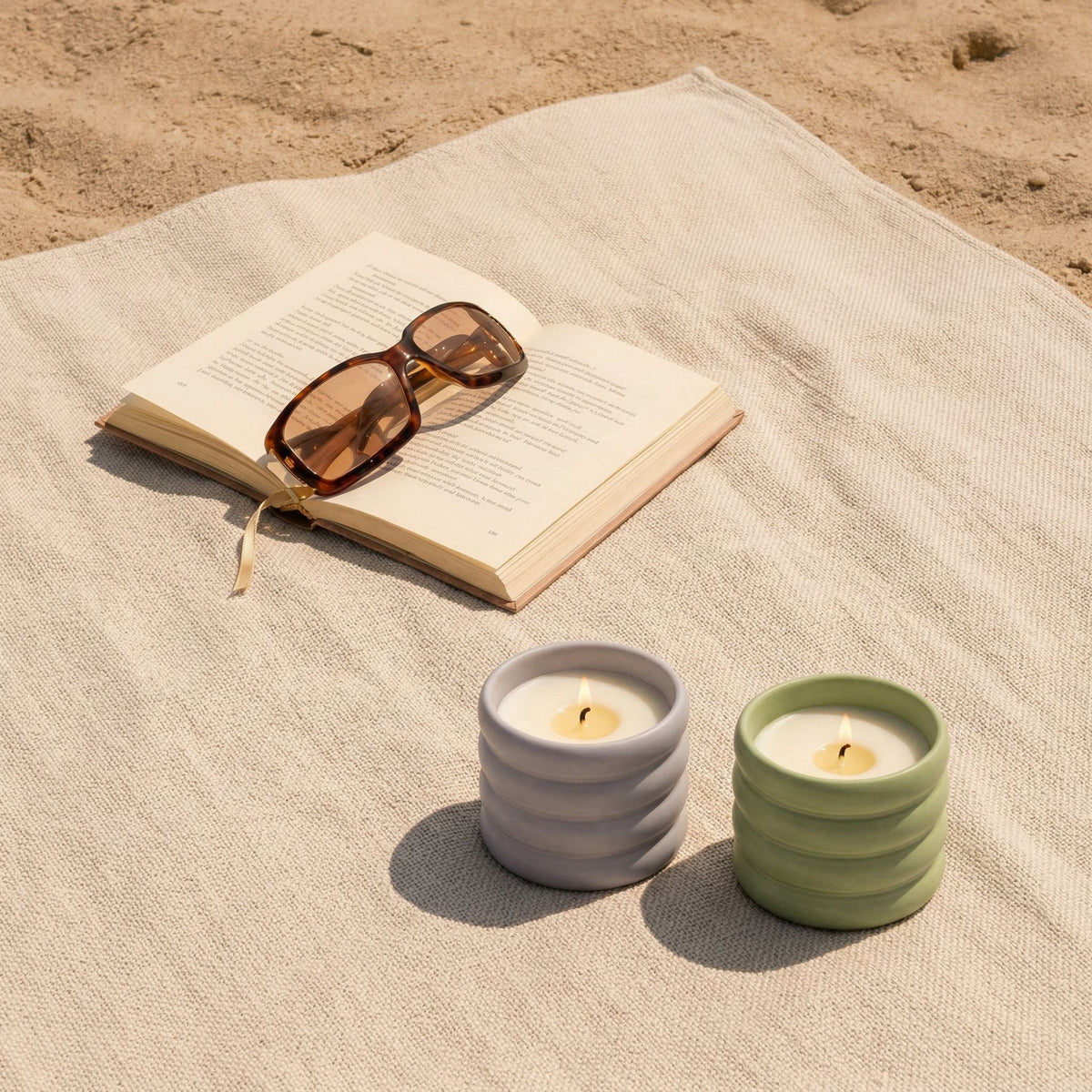 Soy Wax Candle in Reusable Ceramic Vessel, alternate angle