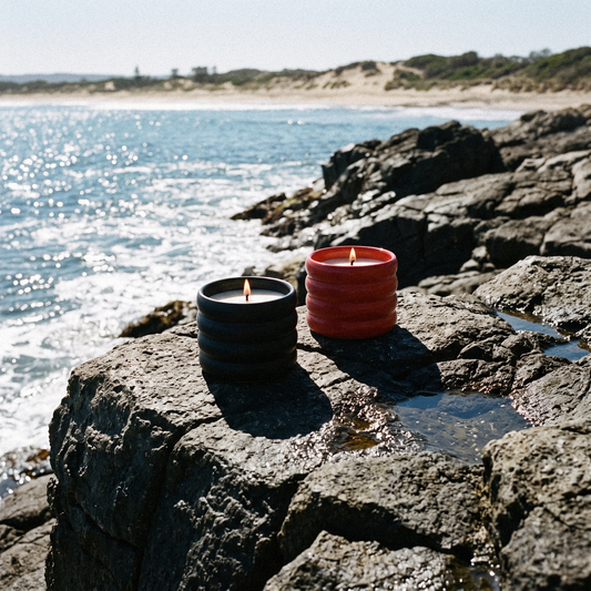 Soy Wax Candle in Reusable Ceramic Vessel, lifestyle photo