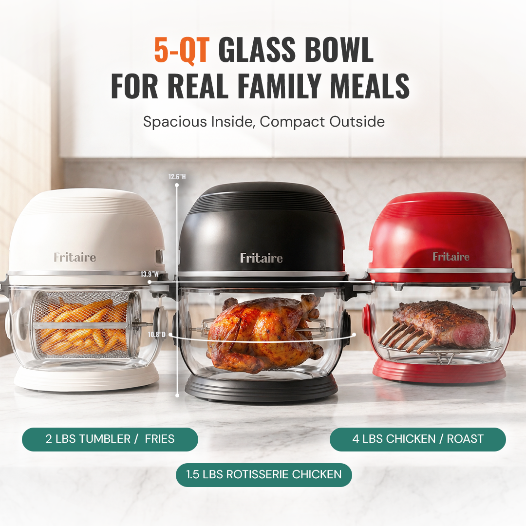 Fritaire Self-Cleaning Non-Toxic Air Fryer – Orange, texture detail