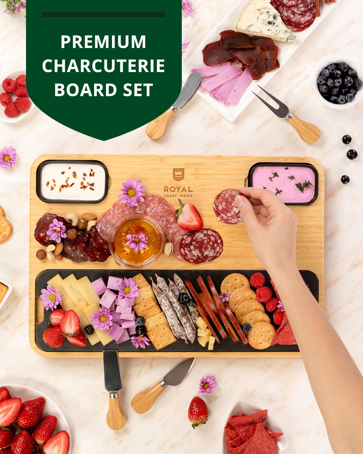 Cheese Board with Slate Plate, detail view