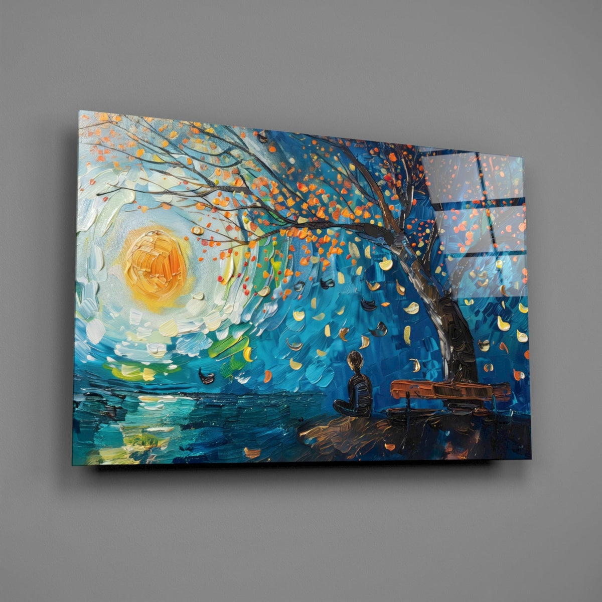 Solitude and Peace Glass Wall Art, lifestyle photo