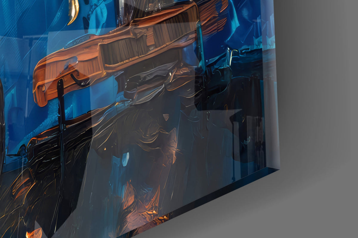 Solitude and Peace Glass Wall Art, styled setting