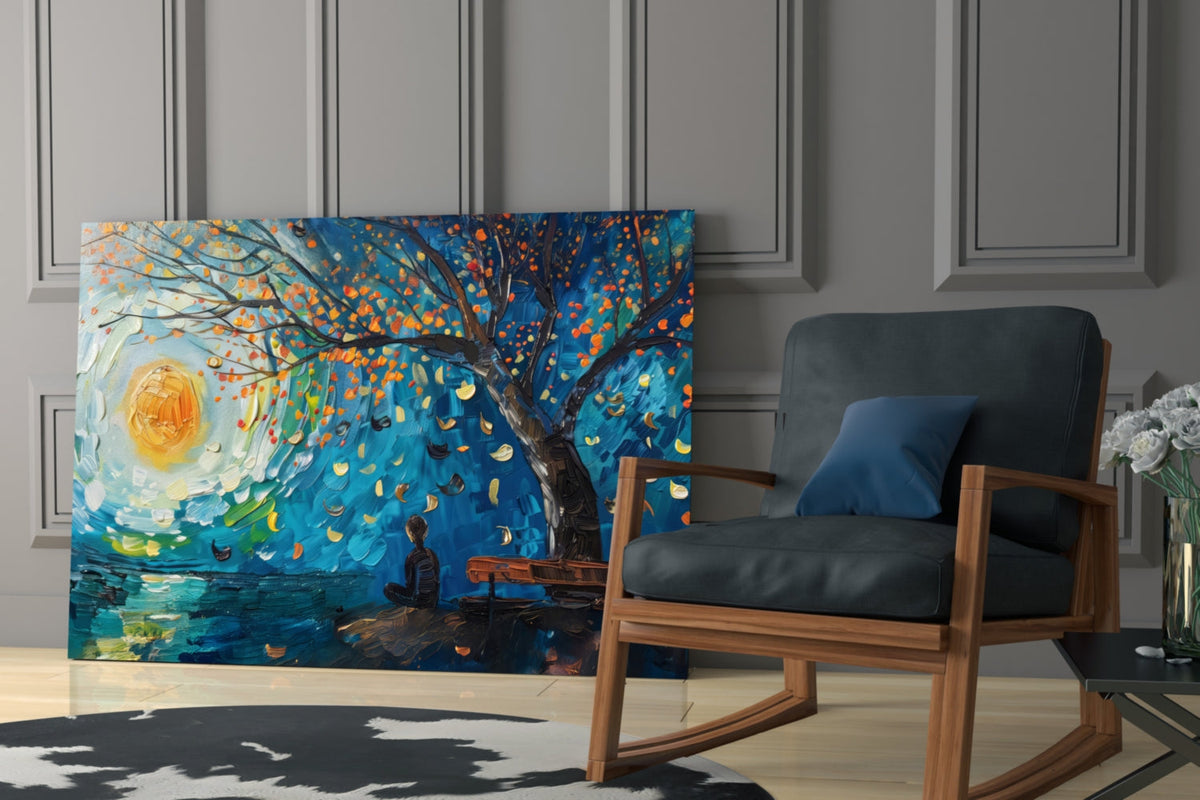 Solitude and Peace Glass Wall Art, alternate angle