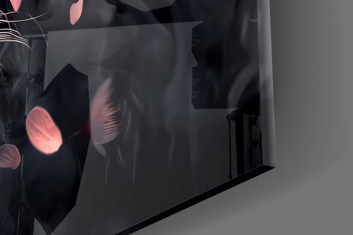 Lion of the Night Glass Wall Art, styled setting