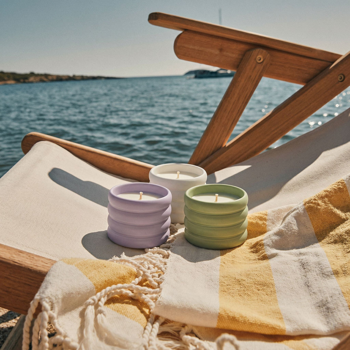 Soy Wax Candle in Reusable Ceramic Vessel, in use