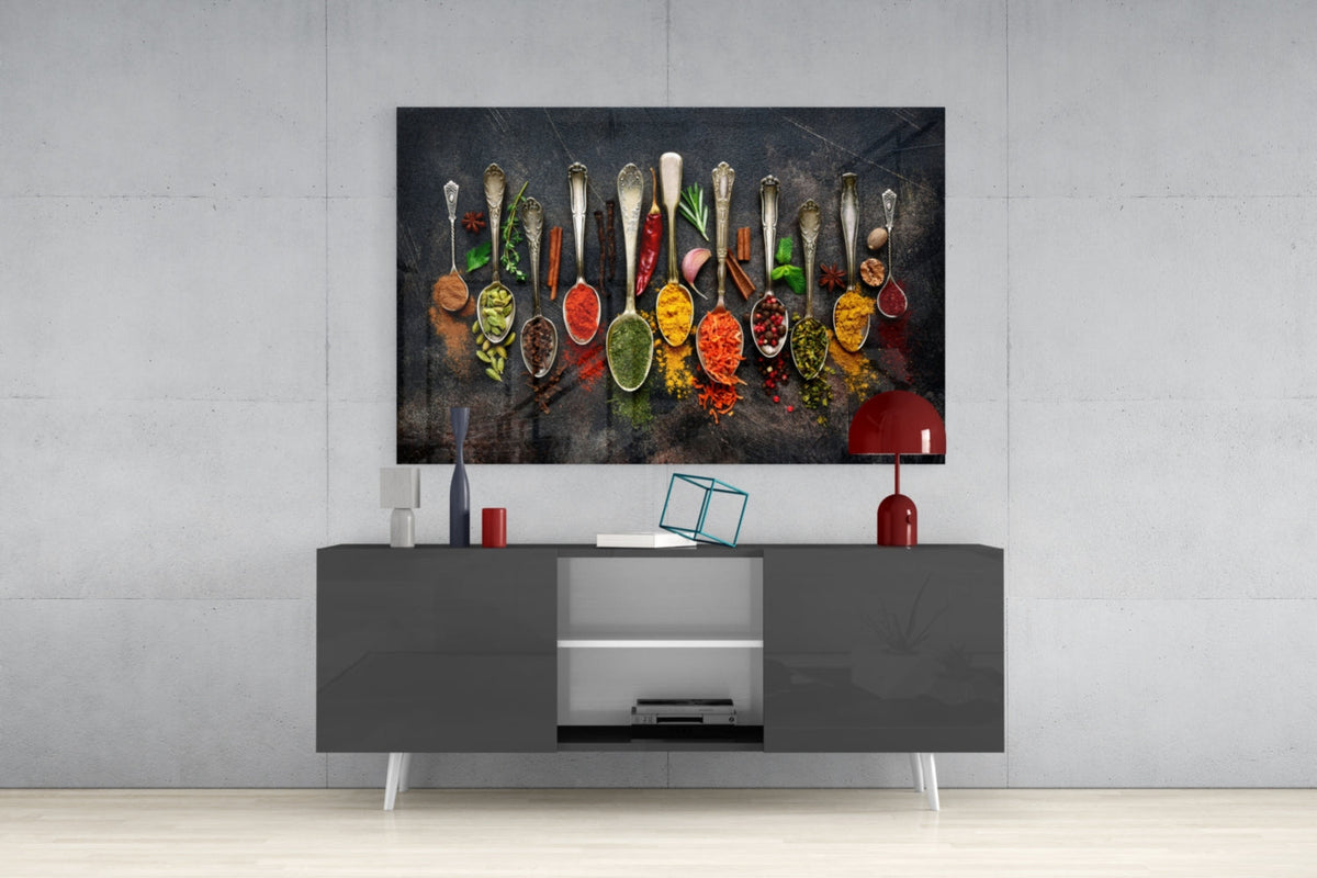 Spice Spoons Glass Wall Art, full set