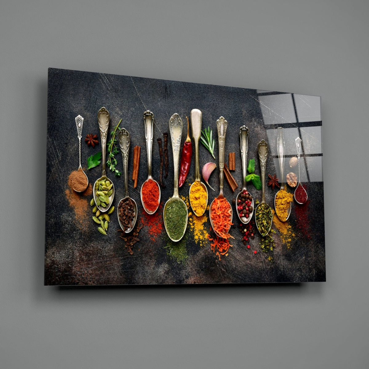 Spice Spoons Glass Wall Art, detail view