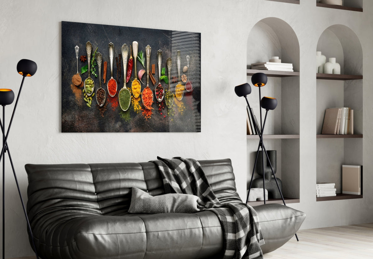 Spice Spoons Glass Wall Art, in use