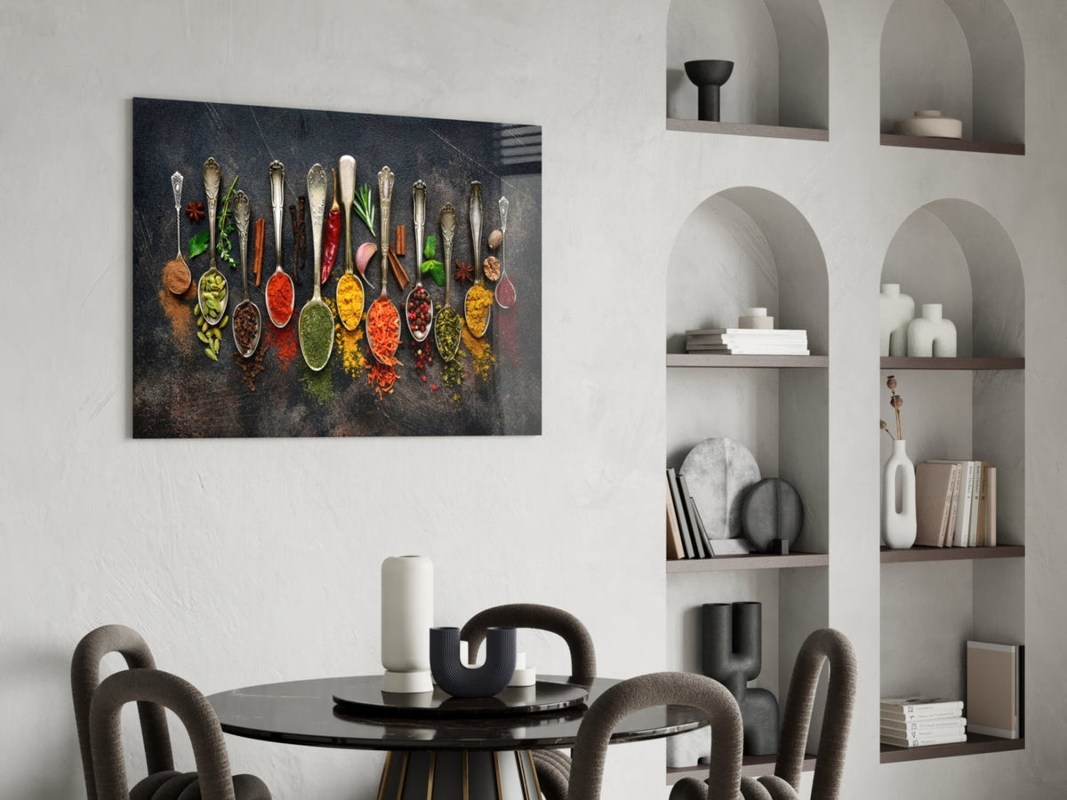 Spice Spoons Glass Wall Art, alternate angle