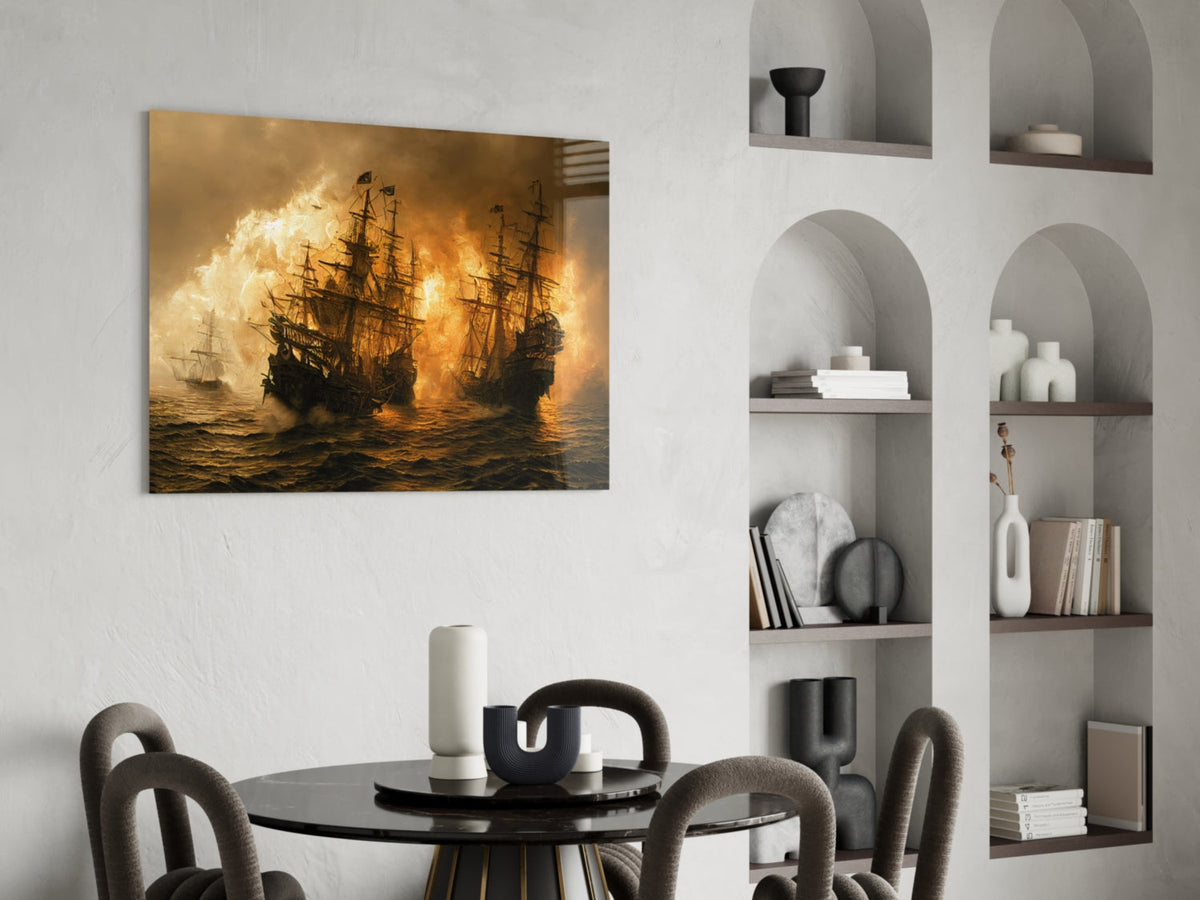 Red Storm Glass Wall Art, alternate angle