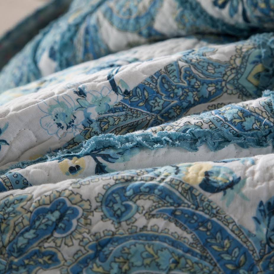 Petal Dance Floral Patchwork Cotton Quilt Set, styled setting