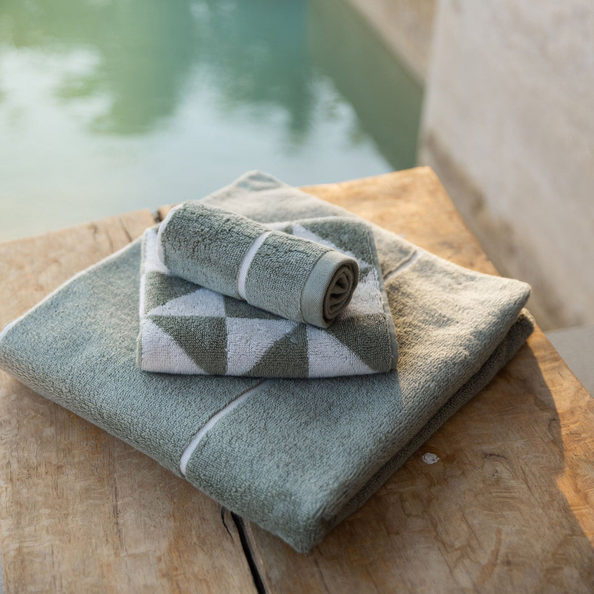 Deia Australian Cotton Towels, in use